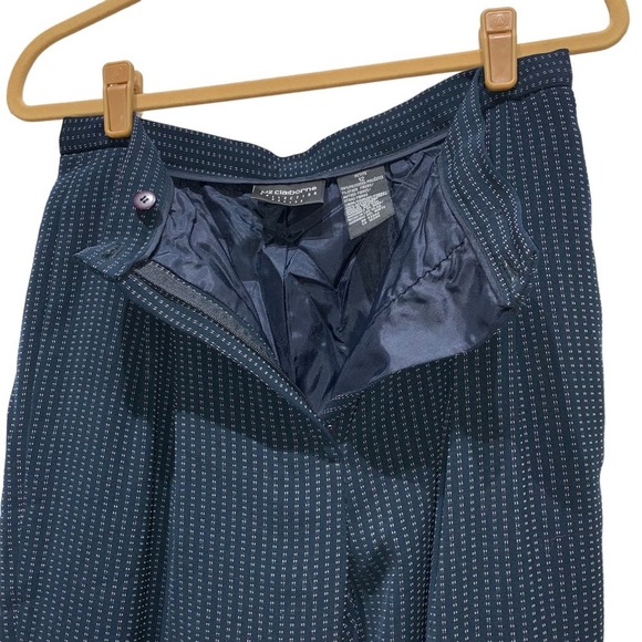 Liz Claiborne Collection - dress slacks, navy w/beige ticking, lined, size:12P - Picture 4 of 9